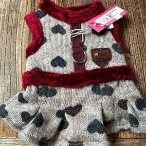 Cozy Knit Sweater with Red Trim